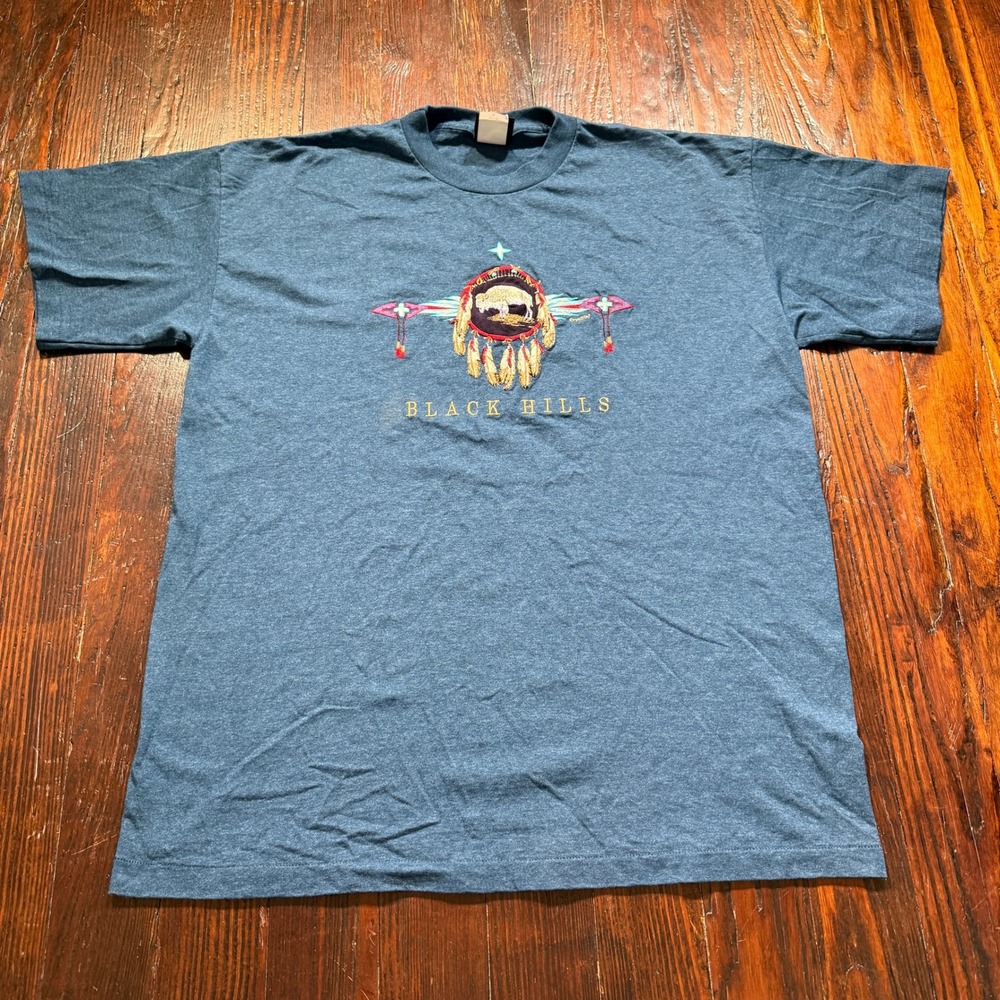 Vintage 90s Black Hills Shirt Mens XL Blue Signal Sport Buffalo Single Stitch